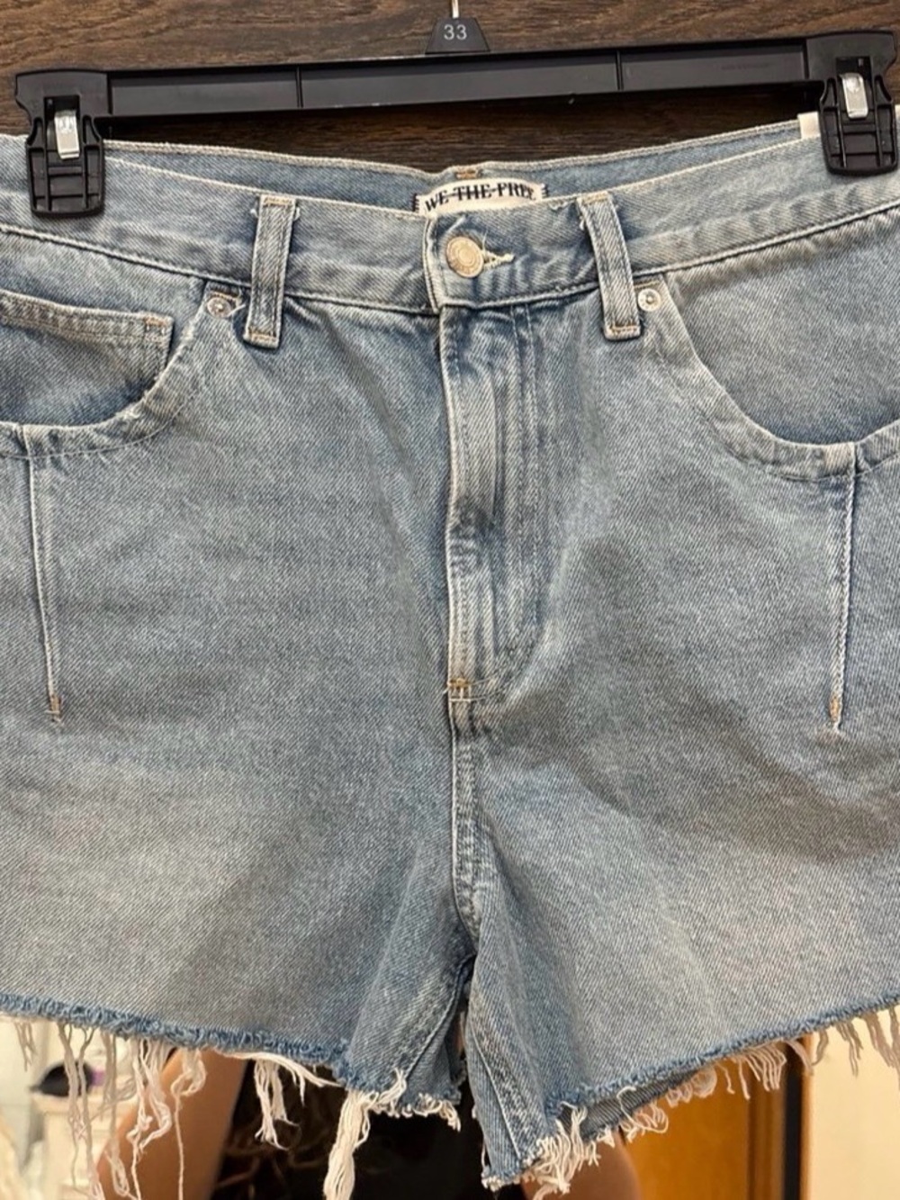 We The Free Faded Light Blue Denim Cutoff Shorts